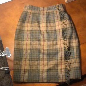 Sold - Vintage Plaid Wool Wrap Skirt
